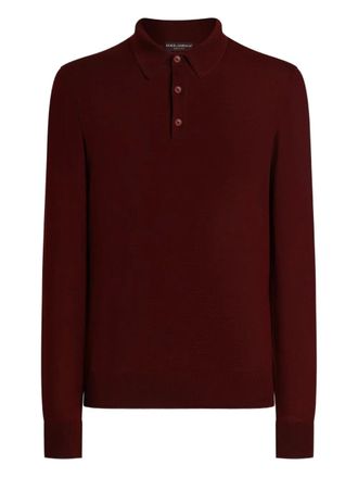 Dolce & Gabbana long-sleeve polo shirt - Red