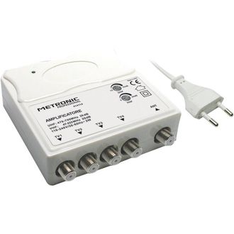 Metronic Amplificador Interno 1 In-4 Out 1 Entrada Uhf-vhf - 4 Salidas Tv