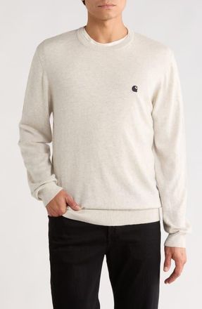 Carhartt Work in Progress Madison Lambswool Blend Sweater in White/Black at Nordstrom, Size Xx-Large