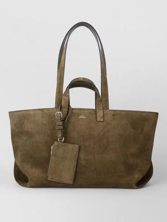 A.P.C. suede tote bag dual handle design