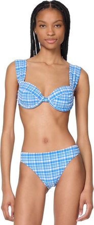 Kate Spade New York Shirred Underwire Bra Top in Spring Sky at Nordstrom, Size X-Large