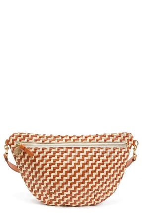 Clare Vivier Grande Woven Leather Belt Bag in Natural And Cream at Nordstrom