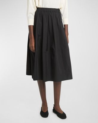 Co tton Midi Bubble Skirt