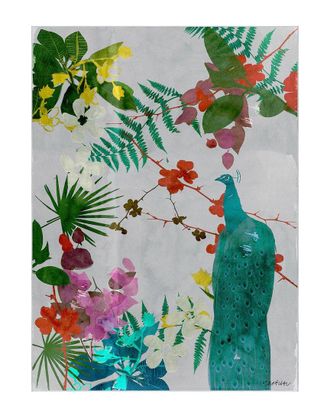 Empire Art Direct Blue Tropical Peacock Ii Washable Art Area Rug
