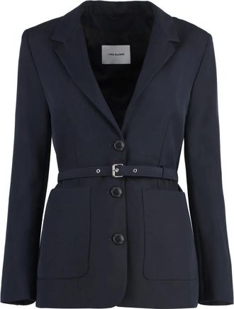 Yves Salomon Jacket met drie knopen - Dames - Blazers - Blauw - M - Wol - Jassen