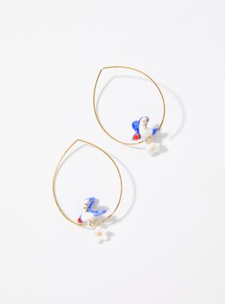 Nach Bijoux Womens Bluebird hoop earrings