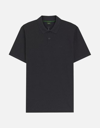 HUGO BOSS Mens Hugo Boss Mens Navy Chip Paddy Polo Shirt With full Pattern - Black - Size: 44