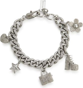 Marc Jacobs Icon Mini Charm Silver-plated Bracelet - One Size