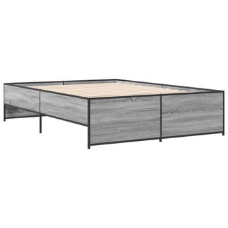 Berkfield Home Durable Bed Frame without Mattress Grey Sonoma 135x190 cm Double