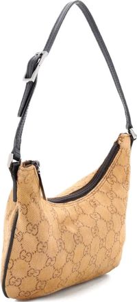 Gucci Pochette kleine GG canvas schoudertas - Bruin