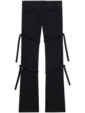 Courr&egrave;ges long-length buckle-detail straight-leg trousers - Nero