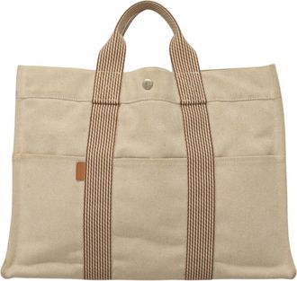 Hermès Fourre Tout Beige Canvas Handbag (Pre-Owned)