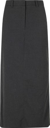 Dunst Charcoal Gray Long Skirt With Minimalist H-Line Silhouette
