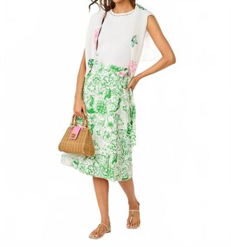 Lilly Pulitzer Constance Reversible Midi Wrap Skirt In Putting Green Fleur De Lilly