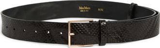 Max Mara Mxatrine Leather Belt in Black at Nordstrom, Size Medium