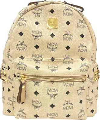 MCM Mcm Beige Leather Backpack (Pre-Owned)