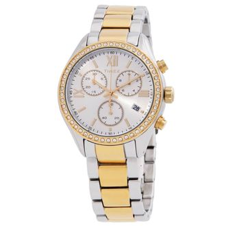 Timex Chronograph Quartz Crystal Silver Dial Ladies Watch TW2V57700