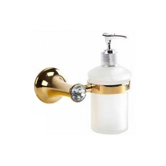 Trade Shop Trade Shop - Dispenser Porta Sapone Liquido Supporto Bagno Muro Casa Dorato Oro Dgo-103