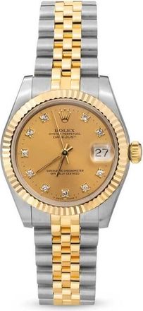 Rolex Pre-owned Rolex Datejust Automatic Diamond Champagne Dial Ladies Watch 68273 CDJ