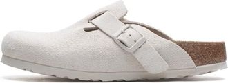 Birkenstock Leve Antique White Minimalistische Sandalen - Dames - Slip ons - Beige - 37 EU - Su&egrave;de - Schoenen