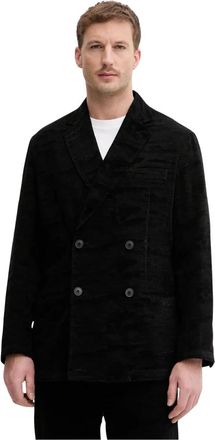 A|X Armani Exchange Dubbelrijige Blazer - Heren - Blazers - Zwart - 4XS - Katoen - Jassen