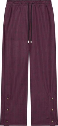 GCDS Triacetate Pinstripe Trackpants - Heren - Wijde Broeken - Rood - XL - Polyester - Broeken