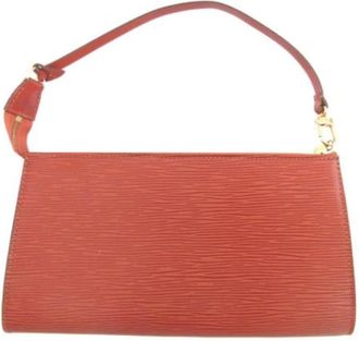 Louis Vuitton Pre-owned Leather Clutch - Dames - Vintage Clutch - Bruin - ONE Size - Leer - Vintage