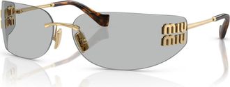 Miu Miu Aube Wrap-around Sunglasses - Grey - One Size