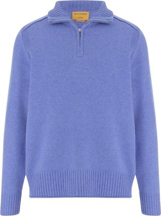 Guest In Residence Maglione a collo alto con mezza zip - - Knitwear - Uomo - Blu - M