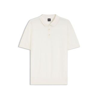 BOSS Regular-fit knit polo in structured fabric