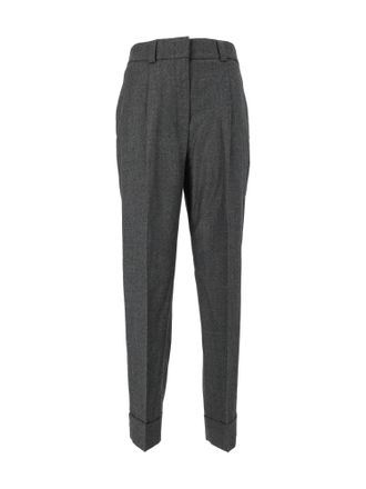 PESERICO Tailored High-Waisted Tapered Pants