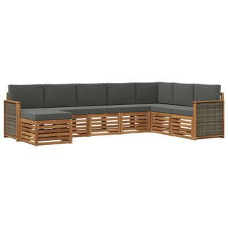 vidaXL Conjunto De Sof&aacute;s De Exterior 6 Pcs Natural Y Antracita Vidaxl