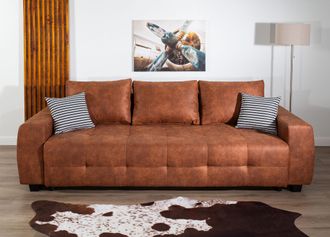 Collection Ab Schlafsofa »Bella, B: 241 cm, Liegefl. 142x194 cm« mit Bettfunktion, Bettkasten & 2 Zierkissen, Federkern
