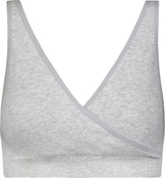 BraBar/Boutique Cotton Stretch Rib U-Back Sports Bralette in Grey Heather at Nordstrom, Size X-Small
