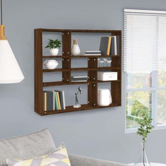 vidaXL Vidaxl - Estanter&iacute;a De Pared Madera Ingenier&iacute;a Roble Marr&oacute;n 90x16x78 Cm