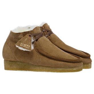 Clarks Wallabee Boot Suede Leather Womens Ankle Boots - Tan - Size:UK 5.5