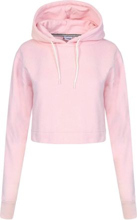 Generic Ladies Crop Women Hoodie Long Sleeve Pull Over Plain Casual Short Hooded Sweat Shirt Top, Pink XS