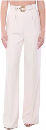 Elisabetta Franchi Wijde broek - Dames - Wijde Broeken - Wit - 2XL - Broeken
