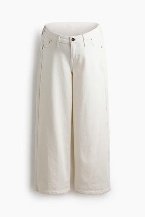 H&M Mama Wide Low Waist Ankle Jeans in White at Nordstrom, Size Xx-Large