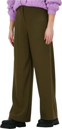 Notes du Nord Oliana Pants Dark Olive Dames Broeken - Dames - Wijde Broeken - Groen - S - Broeken