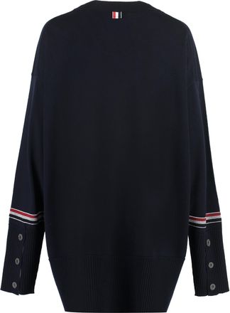 Thom Browne Womens Merino Wool Sweater - Dark Blue - Size EU 42 (Womens)