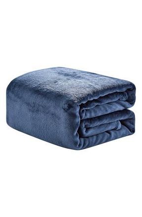 Luxury Home Plush Fleece Throw in Navy at Nordstrom Rack