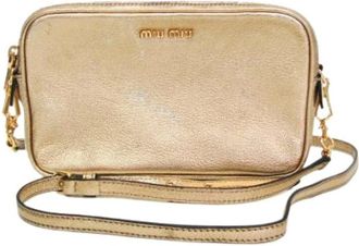 Miu Miu Pre-owned Cross Body Bags, female, Yellow, Size: ONE SIZE Pre-owned Leather shoulder-bags