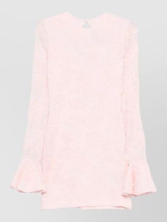 Rotate mini dress mesh texture 3d floral motif
