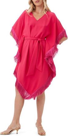 Trina Turk Fringe Caftan Toulouse Dress in Cannes Coral at Nordstrom, Size Medium