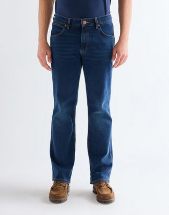 Wrangler Bootcut-Jeans WRANGLER, Herren, Gr. 30, L&auml;nge 30, classic_blau, Denim/Jeans, Obermaterial: 99% Baumwolle, 1% Elasthan, bootcut fit lang, Jeans Bootcut