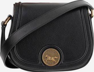 Chlo&eacute; Grained Leather Bag With Logo