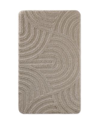 Wecon Home Alfombra de ba&ntilde;o en relieve gris topo 80x150