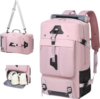 Generic Double Shoulder Mens Backpack Large Capacity Crossbody Handbag Outdoor Hiking Woman(purple 60 liters (back + lift + shoulder + trolley function),A)