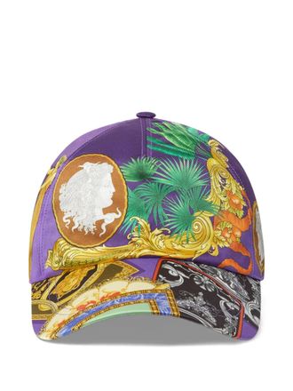 Versace Cappello da baseball con design patchwork - Viola